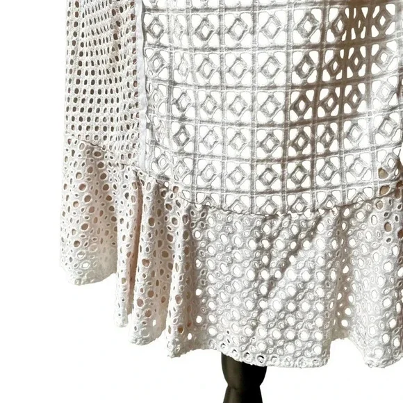 HD In Paris Georgia White Lace Fit And Flare Dress Anthropologie Size 6 - Picture 6 of 16